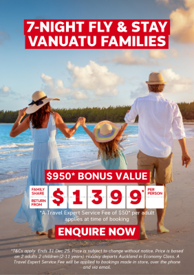 7-NIGHT FLY & STAY VANUATU FAMILIES