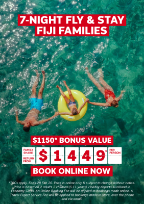 7-NIGHT FLY & STAY FIJI FAMILIES