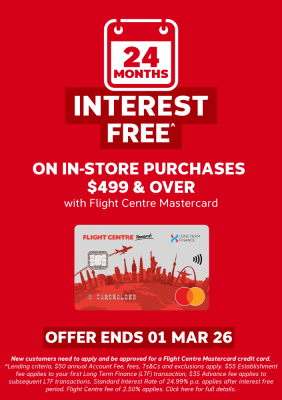 24 months Interest Free - Flight Centre Mastercard