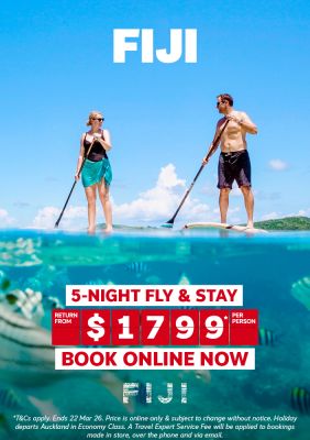 Fiji 5 night fly and stay return from $1799*pp
