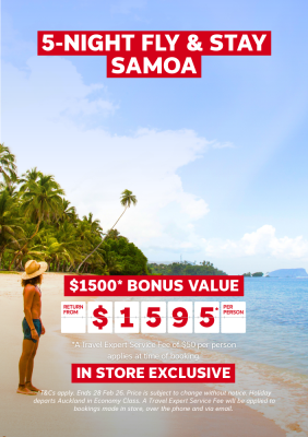 5-NIGHT FLY & STAY SAMOA