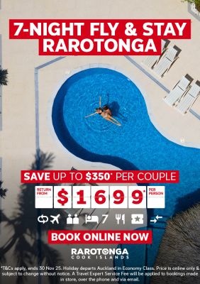 couples raro holiday from $1699* return pp