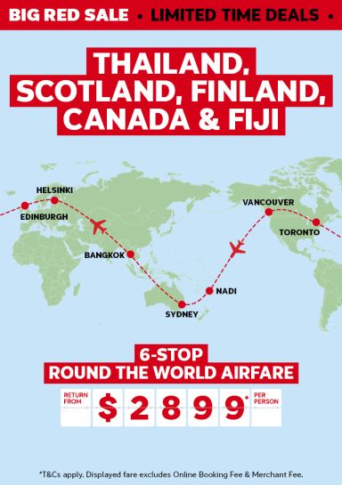 thailand scotland finland canada and fiji 6 stop round the world airfare return from $2899 per person
