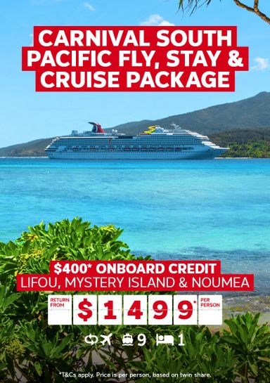 carnival south pacific fly stay and cruise package 