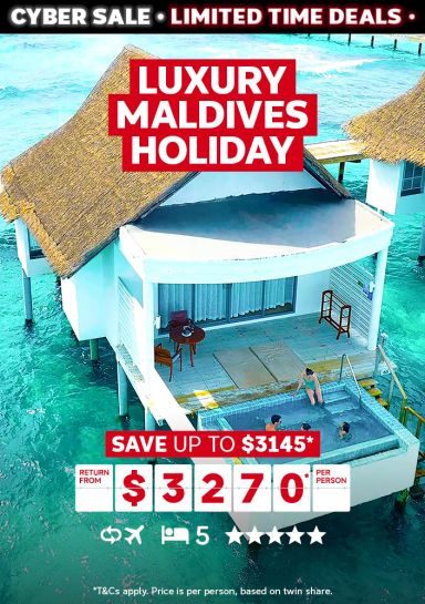 Luxury Maldives holiday. Save up to $3145* return from $3270* per person