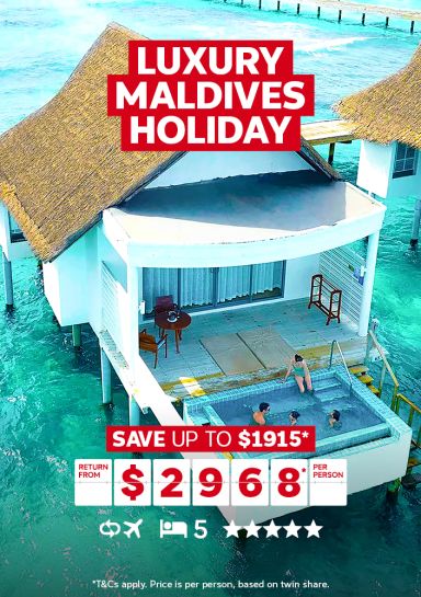 Luxury Maldives Holiday | save up to $1915* - return from $2968* per person | *T&Cs apply. Price is per person, based on twin share
