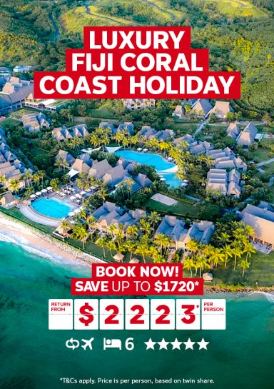 Luxury Fiji Coral Coast holiday. Book now! Save up to $1720* return from $2223* per person