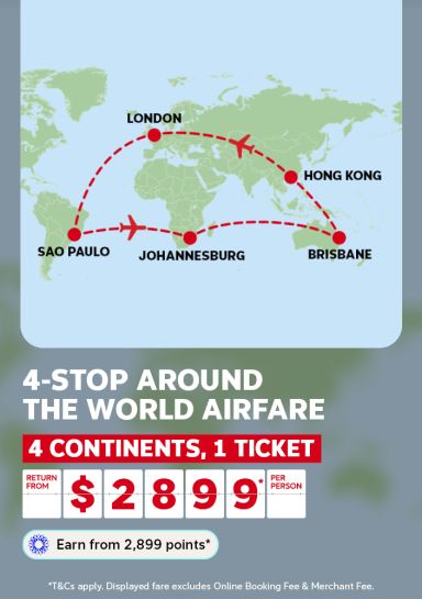 4 stop around the world airfare