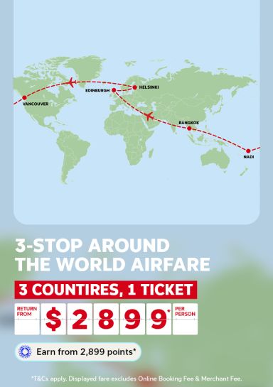 3 stop around the world airfare
