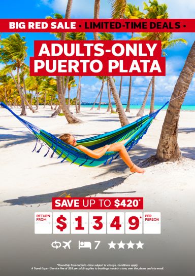 Adults-only Puerto Plata return from $1349* per person