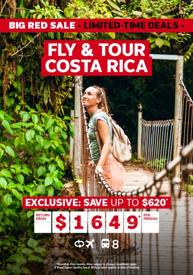 Fly and Tour Costa Rica return from $1649* per person
