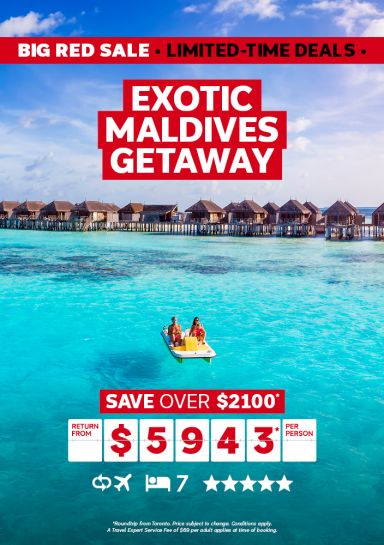 Exotic Maldives Getaway - save over $2100* return from $5943* per person