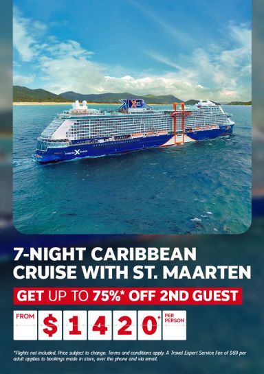7-night Caribbean cruise with St. Maarten from $1420* per person | Get up to 75%* off 2nd guest