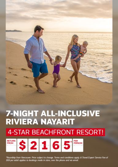 7-night all-inclusive Riviera Nayarit with WestJet Vacations - Return from Vancouver from $2165* per person