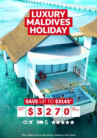 luxury maldives holiday save up to $3145 return from $3270 per person