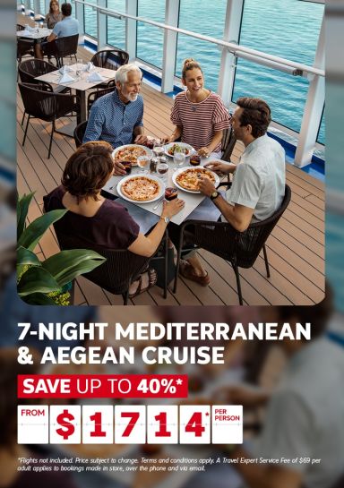 7-night Mediterranean & Aegean cruise from $1714* per person | Save up to 40%*