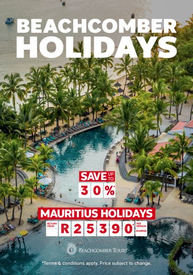 A view of a Beachcomber holiday resort package in Mauritius.