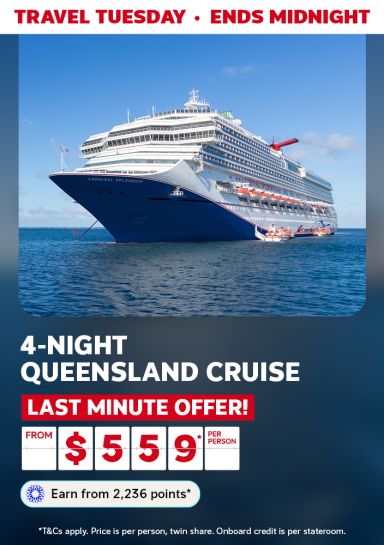 Carnival cruise ship featuring a 4-night Queensland cruise from $559* per person