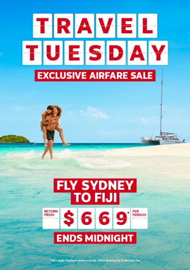 Travel Tuesday. Fly Sydney to Fiji return from $669* per person