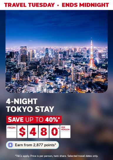 City of Tokyo at night featuring a 4-night Tokyo stay from $480