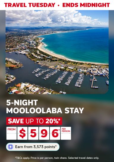 Aerial view of Mooloolaba featuring a 5-night Mooloolaba stay from $596*