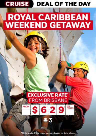 Royal Caribbean Weekend Getaway. Exclusive rate* from Brisbane from $629* per person