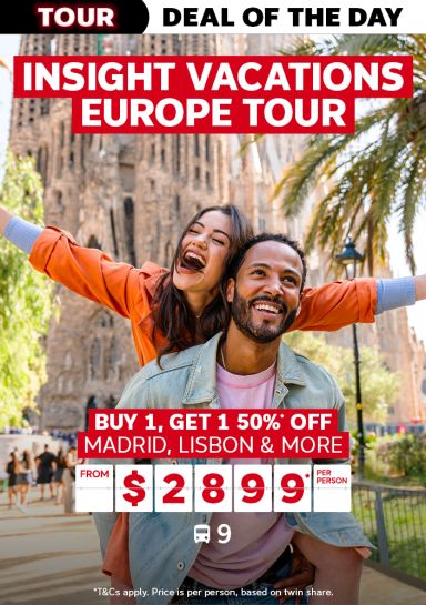 Insights Vacations Europe Tour. Buy 1, get 1 50%* off. Madrid, Lisbon & More from $2899* per person
