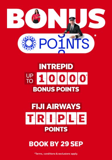 Bonus World360 Points | Intrepid up to 10,000* bonus points | Fiji Airways Triple points | more deals available - hurry, ends 29 Sep
