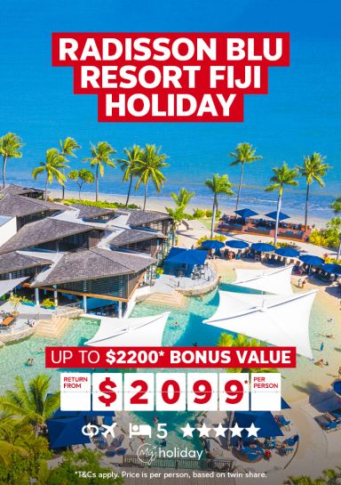 Radisson Blu Resort Fiji Holiday. Up to $2200* bonus value return from $2099* per person