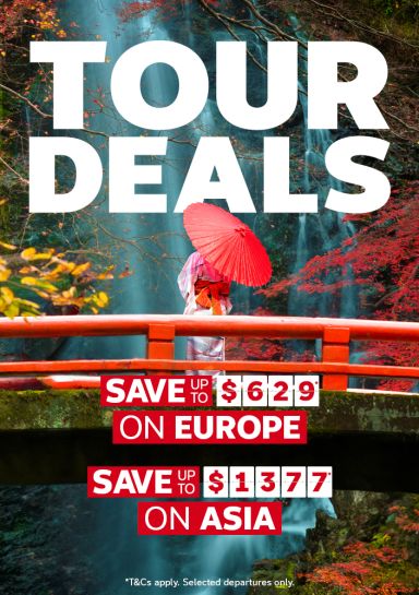 Tour deals. Save up to $629* on Europe, save up to $1377* on Asia