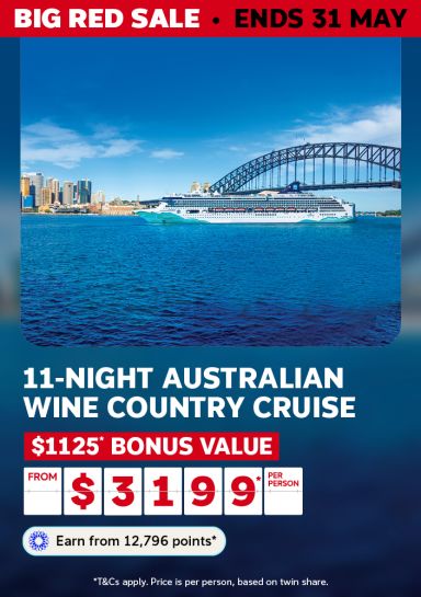 The third option hits the limit while retaining the key visual (Sydney Harbour Bridge), the sale name, cruise duration and type, bonus value, and price.