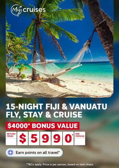 15 night fiji and vanuatu fly stay and cruise