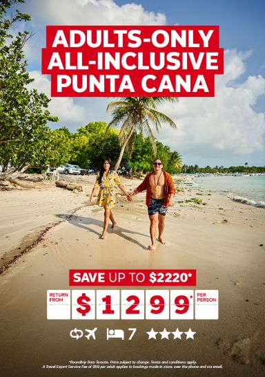 Adults-Only 7-night all inclusive Transat Punta Cana vacation. Save up to $2220* return from $1299* per person