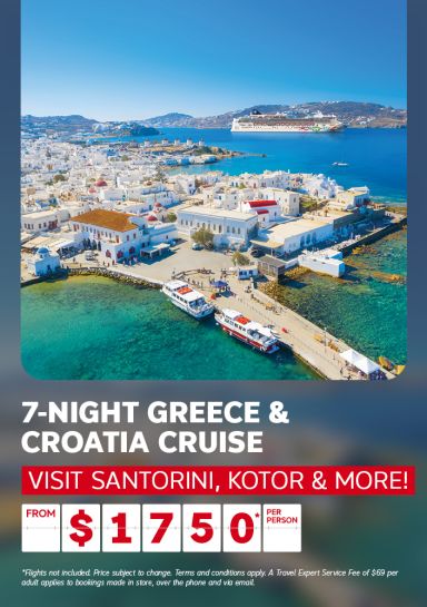 7-night Greece and Croatia cruise from $1750* per person | Visit Santorini, Kotor and more!
