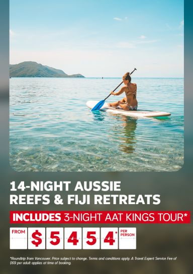 14-night Aussie reefs & Fiji retreats - fly, stay and tour package. Return from Vancouver from $5454* per person