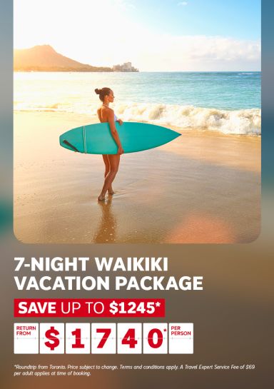 7-night Waikiki vacation package from $1740* per person | Save up to $1245*