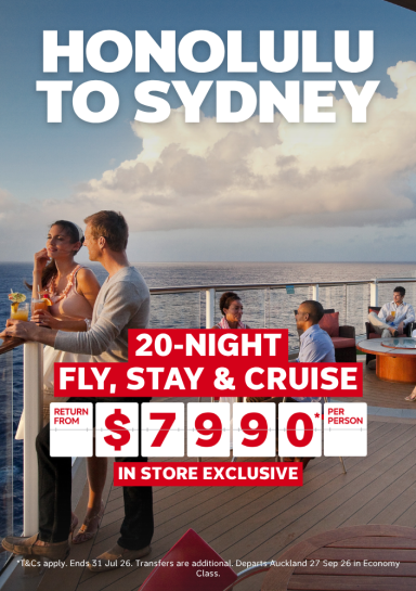 Honolulu To Sydney | 20-Night Fly, Stay & Cruise