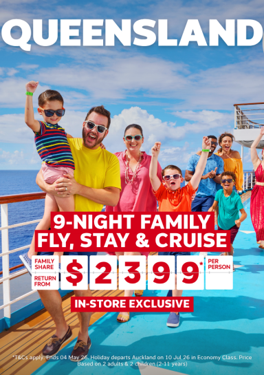 Queensland - 9-night family fly, stay & cruise