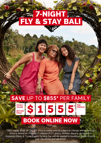 7-NIGHT FLY & STAY BALI FAMILIES