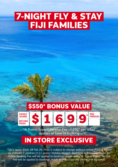 7-NIGHT FLY & STAY FIJI FAMILIES