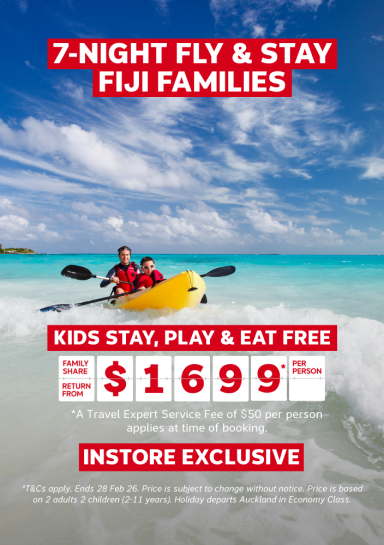 5-NIGHT FLY & STAY FIJI FAMILIES