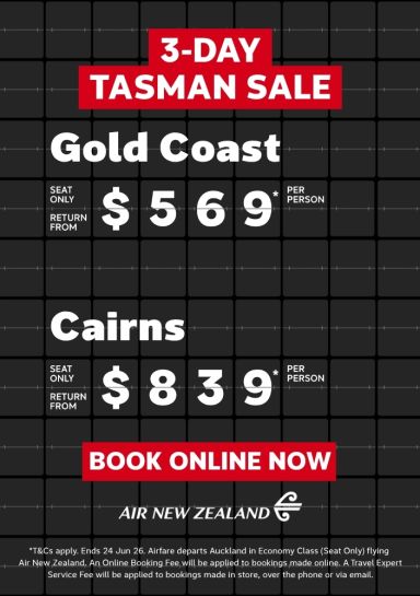 NZ 3-Day Tasman Sale 