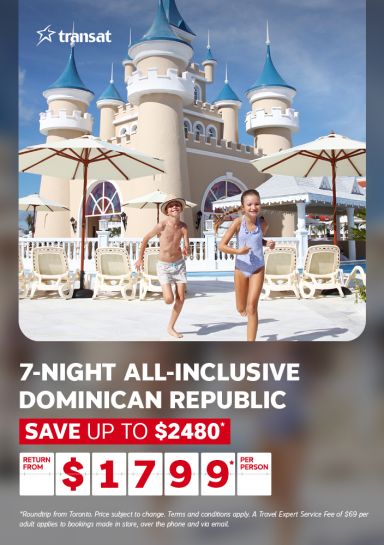 7-night Transat All-inclusive Dominican Republic vacation - Save up to $2480* - Return from Toronto from $1799* per person
