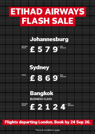 Etihad Airways Flash Sale