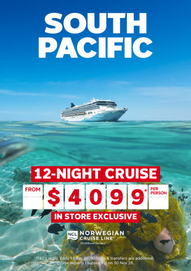 NCL 12-night South Pac Cruise from $4099*pp