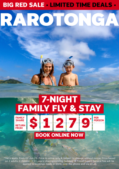 RAROTONGA | 7-NIGHT FAMILY FLY & STAY