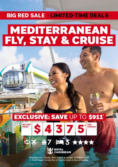 Mediterranean Fly, Stay & Cruise return from $4375* per person