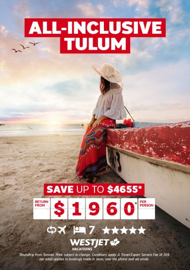 All-inclusive WJV - Tulum Roundtrip from Toronto from $1960* per person