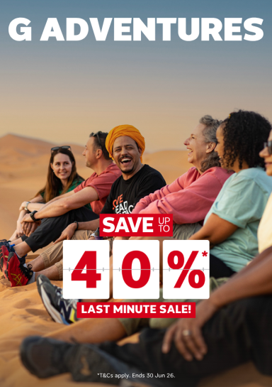 G Adventures - SAVE up to 40% OFF worldwide trips