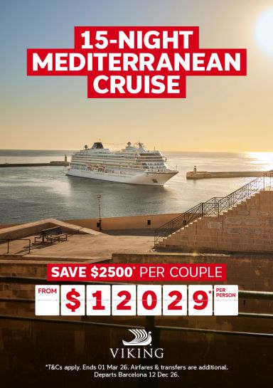 15 Night Med Cruise with Viking from $12029*pp